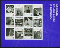 U.S.  #3910 Modern American Architecture Pane of 12