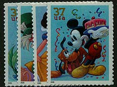 U.S. #3912-15 The Art of Disney:Celebration, 4 Singles MNH