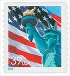 U.S. #3980 39c Lady Liberty Flag Coil MNH