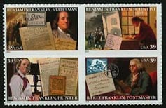 U.S. #4024a Benjamin Franklin - Block of 4 MNH