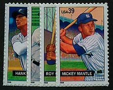 U.S. #4080-83 Baseball Sluggers, 4 Singles