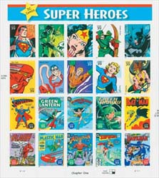 U.S. #4084 DC Comics Super Heroes Pane of 20