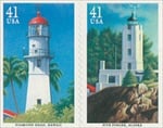 U.S. #4146-50 Pacific Lighthouses, 5 Singles