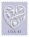 U.S. #4151 41c Wedding Heart w/lilac background MNH