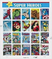 U.S.  #4159 Marvel Comics Super Heroes Pane of 20