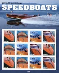 U.S.  #4163 Mahogany Speedboats Pane of 12