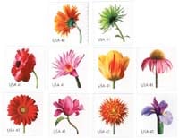 U.S. #4166-75 Beautiful Blooms, 10 Singles