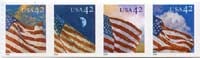 U.S. #4235a 24/7 Flag Coil Strip of 4 MNH