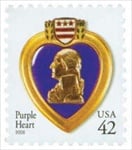U.S. #4263 42c Purple Heart, water-activated MNH