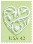 U.S. #4271 42c Wedding Hearts MNH