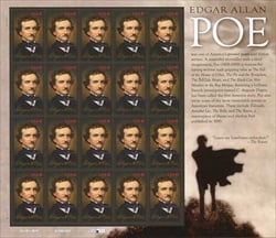 U.S.  #4377 Edgar Allen Poe -  Pane of 20