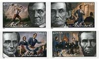 U.S. #4380-83 Lincoln, 4 Singles MNH