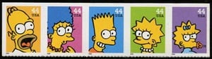 U.S. #4403a Simpsons Strip of 5