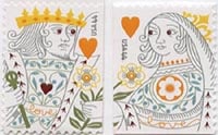 U.S. #4404-05 King & Queen of Hearts, 2 Singles