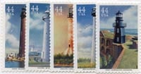 U.S. #4409-13 Gulf Coast Lighthouses 5 Singles MNH