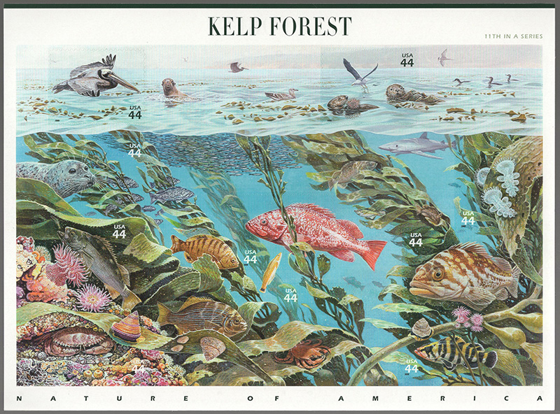 U.S. #4423 Nature of America - Kelp Forest, Pane of 10
