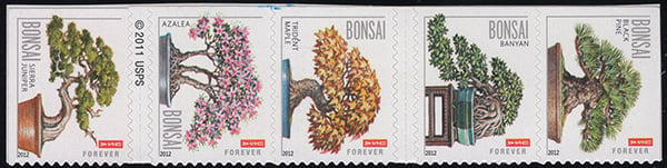 U.S. #4622a Bonsai Trees Strip of 5