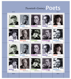 U.S. #4663 20th Century Poets, Pane of 20