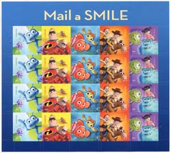 U.S. #4681 Disney's Pixar: Mail a Smile, Pane of 20