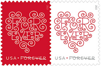 U.S. #4956a Forever Hearts Setenant Pair