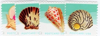 U.S. #5163-66 Seashells, 4 Singles