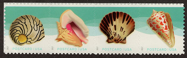 U.S. #5166a Seashells Strip of 4 - horizontal (from Pane)