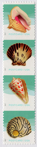 U.S. #5166a Seashells Strip of 4 - vertical (from Pane)