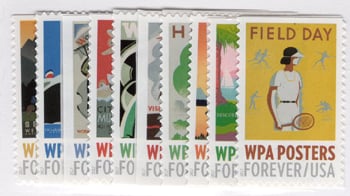 U.S. #5180-89 WPA Posters, 10 Singles