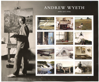 U.S. #5212 Andrew Wyeth Paintings,  Pane of 12