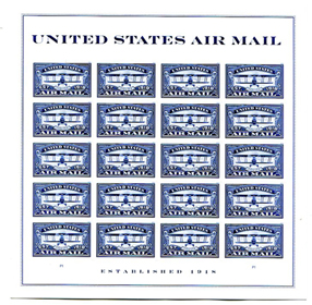 U.S. #5281 U.S. Air Mail (blue) Pane of 20