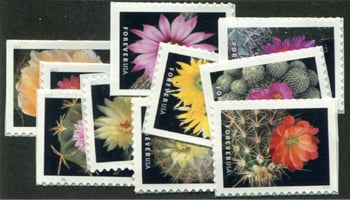 U.S. #5350-59 Cactus Flowers, 10 Singles