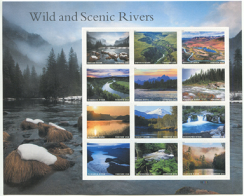 U.S. #5381 Wild and Scenic Rivers Pane of 12