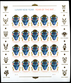U.S. #5428 Year of the Rat - Lunar New Year Pane of 20