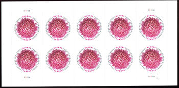 U.S. #5460 Global - Chrysanthemum Pane of 10