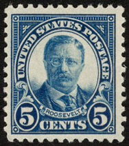 U.S. #557 5c Theodore Roosevelt Mint