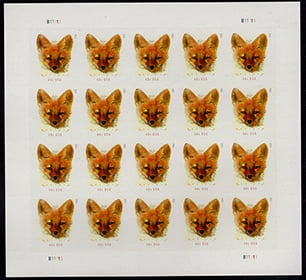 U.S. #5742 Red Fox, Pane of 20