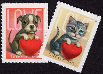 U.S. #5745-46 Love - Puppy & Kitten, 2 Singles