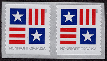 U.S. #5756 Patriotic Block Stamp, Coil Pair