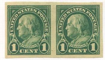 U.S. #575 1c Franklin Imperforate Mint Pair