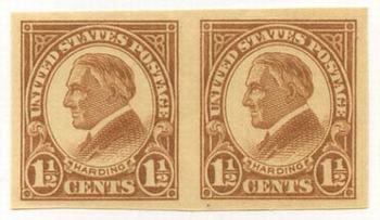 U.S. #576 11/2c Harding Imperforate Mint Pair