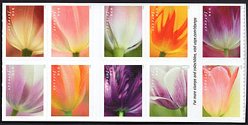 U.S. #5786a Tulip Blossoms, Block of 10 (from Booklet)