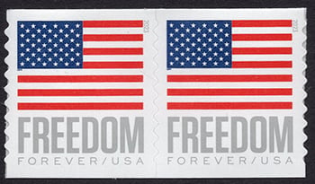 U.S. #5788 Freedom U.S. Flag, Coil Pair (from AP Coil)