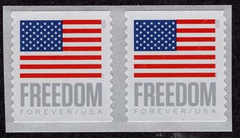 U.S. #5789 Freedom U.S. Flag, Coil Pair (from BCA Coil of 3,000)