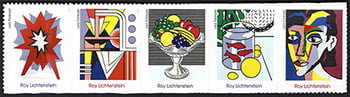 U.S. #5796b Roy Lichtenstein, Strip of 5