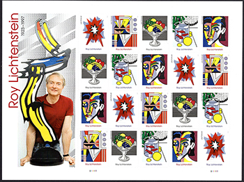 U.S. #5796 Roy Lichtenstein, Pane of 20