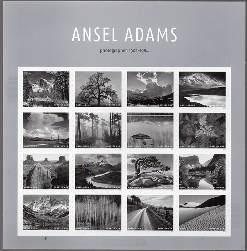 U.S. #5854 Ansel Adams, Pane of 16