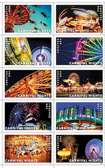U.S. #5865 Carnival Nights, Block of 10