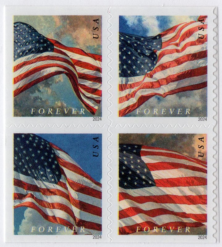 U.S. #5886a Flags of 2024 Block of 4 - AP