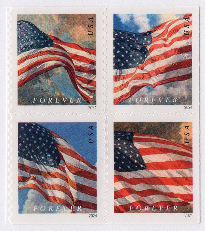 U.S. #5890a Flags of 2024 Block of 4 - BCA