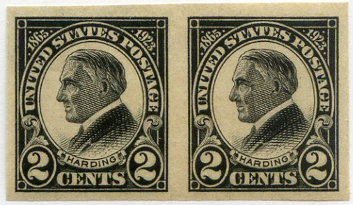 U.S. #611 Harding Memorial Imperf Mint Pair